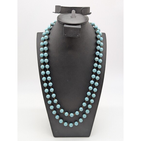 Unbranded Jewelry - Faux Turquoise Plastic Bead Necklace 25"